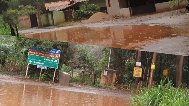 Estradas de Brumadinho viram verdadeiras lagoas